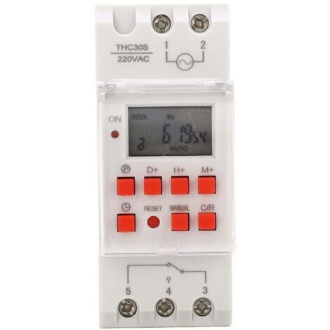 Temporizador digital para calentador de agua eléctrico KZQ, pantalla LCD de 30 A, temporizador de 1 segundo, relé de tiempo digital, 220 V (1/4)