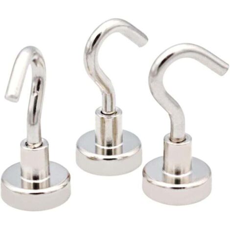 KZQ 10 piezas de ganchos magnéticos 10 piezas de gancho magnético de techo con imanes de neodimio, ganchos de almacenamiento para refrigerador, cortina y cocina, duraderos (1/3)