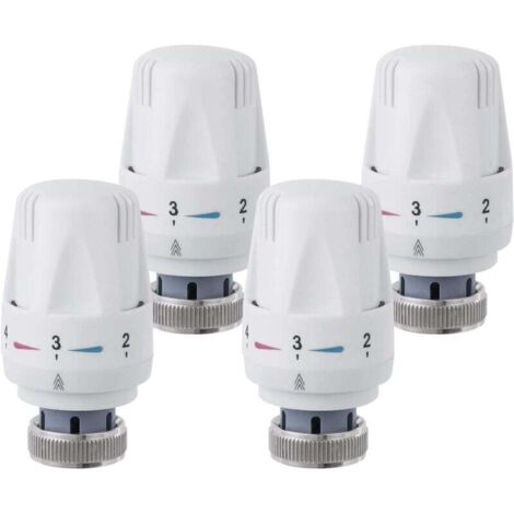 KZQ - Cabezal de válvula termostática para radiador (4 unidades, M30 x 1,5), cabezal de repuesto para radiador, válvula termostática para radiador, cabezal termostático conectado para casa y oficina (1/4)