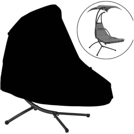 KZQ Funda para silla colgante de exterior, tela Oxford 210D, impermeable, color negro, 185 x 116 x 198 cm (1/4)