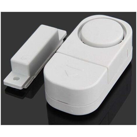 KZQ Lote de 8 alarmas magnéticas para ventanas y puertas – Sistema anti-volumen sin filtro – con soportes – Blanches – Pila incluida