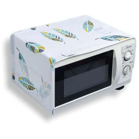 Funda antipolvo para horno microondas KZQ, multifunción, antigrasa, con bolsillo protector (estampado de plumas) (solo funda antipolvo), 85 cm × 35 cm (1/4)