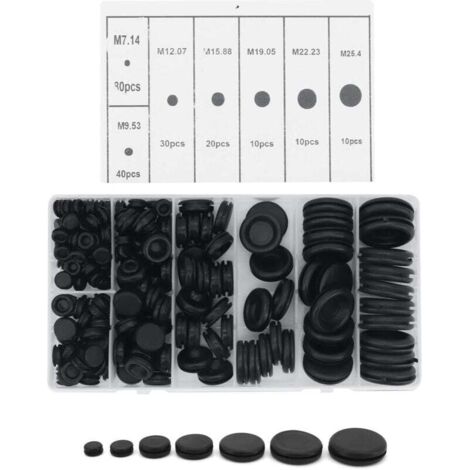 Tapones de goma KZQ, 200 piezas de ojales de goma, juego de ojales de goma para cable, surtido de arandelas de goma