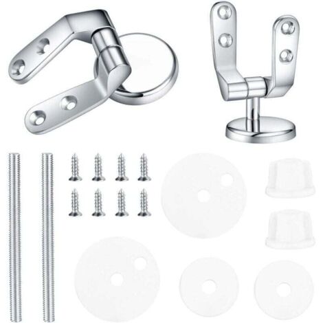 Bisagra para asiento de inodoro KZQ, kit de fijación de repuesto para asiento de inodoro, fijaciones para asientos de inodoro de resina de madera - 2 piezas (1/4)