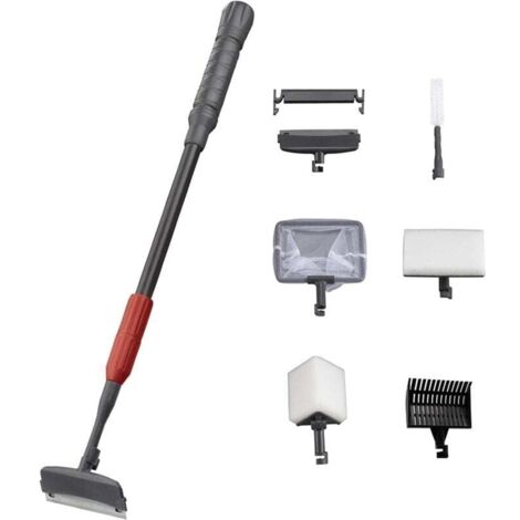 Herramienta de limpieza para acuarios KZQ, kit 6 en 1 con red de pesca, raspador de algas, cepillo para grava, cepillo para tuberías y esponja de limpieza.
