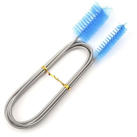 Cepillo de limpieza para acuarios KZQ, flexible, de doble cara, de acero inoxidable, accesorio para acuarios, hogar y cocina, 155 cm (1/4)