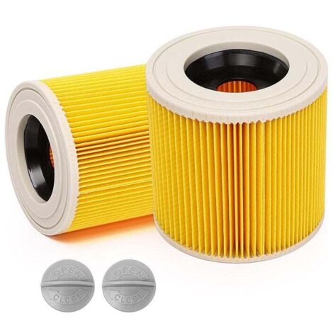 KZQ 2er-Pack Filtro de Kartus para Kärcher WD3 Premium, WD2, WD3, WD3P, MV2, MV3 – Filtro WD3 – Filtro sustituto para Kärcher Staubsauger 6.414-552.0/64145520 (1/4)