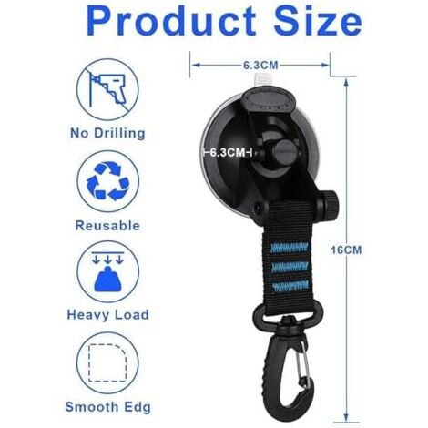 4x Ventosa Ancla Amarre Fuerte Potencia Sin Clips | Envío Gratis