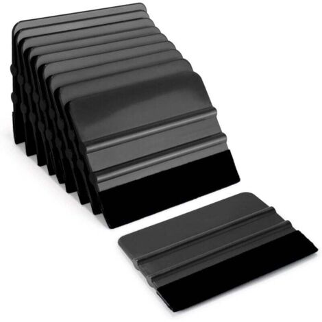 KZQ - Juego de 5 escobillas de goma con borde de fieltro para coche, película para muebles, película para ventanas, película tintada, película adhesiva, 10 piezas, color negro (1/4)