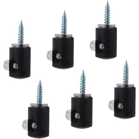 KZQ 6 piezas ganchos colgantes, ganchos para colgar, ganchos para lámpara para cables de luz de techo colgantes (negro) (1/4)