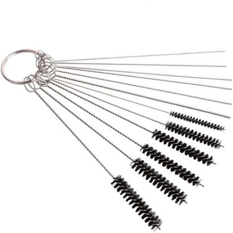 Herramienta de limpieza de carburador KZQ para automóviles y motocicletas, 6 agujas de limpieza + 6 cepillos, kits de accesorios de mantenimiento de motor de automóvil (1/4)