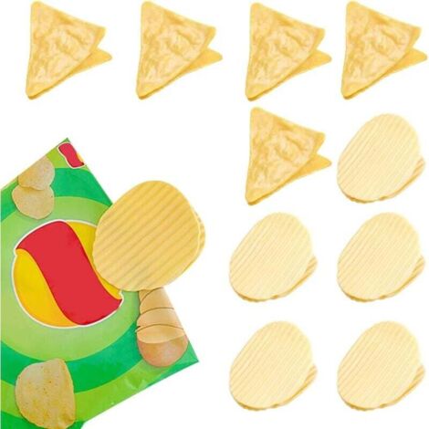 KZQ - 10 clips de sellado con forma de papas fritas para conservar alimentos en la cocina, resistentes a la humedad y para bolsas de refrigerio. (1/4)