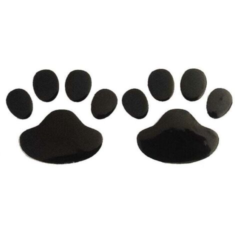 KZQ - 2 pegatinas cromadas con diseño de huella de perro 3D en negro para coche, decoración para coche, motocicleta, pared, portátil, muebles (negro)