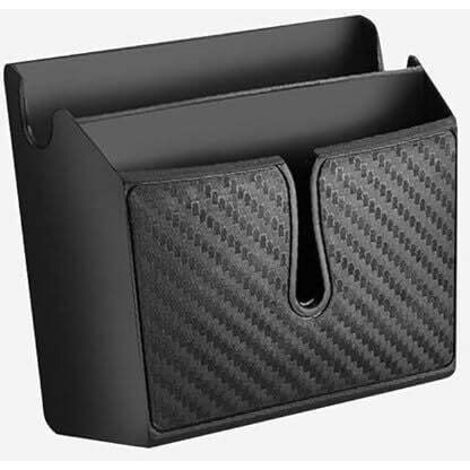 Bolsa de almacenamiento universal para coche KZQ, compartimento para salpicadero, bolsillo para teléfono con diseño de fibra de carbono para tarjetas de llave y gafas de sol, estilo corto (1/4)