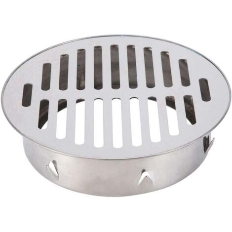 Desagüe de suelo KZQ, de acero inoxidable, antibloqueo, redondo, extraíble, para balcón, jardín, escape exterior, techo, balcón (abertura plana de 160°) (1/4)