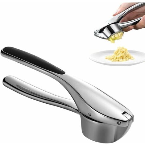 Prensa de ajo de acero inoxidable, práctica trituradora de ajo, apta para lavavajillas, con mango antideslizante para cocina, restaurante y hogar. (1/5)