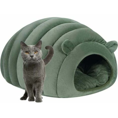 Casa cálida para gatos: cueva mullida para gatitos, perrera, cama acogedora para perros, nido de interior con cojín extraíble para cachorros y animales pequeños. (1/4)