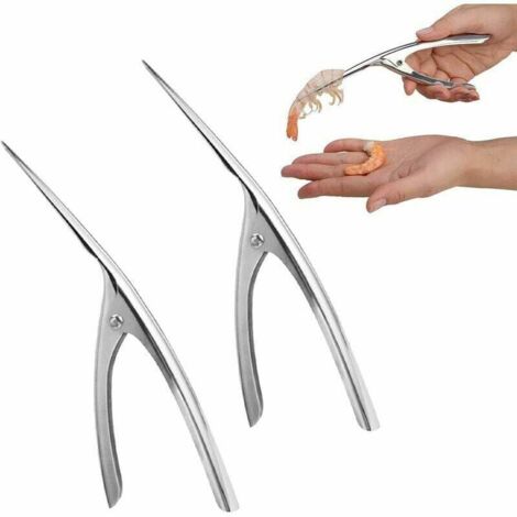 Pelador de camarones KZQ de acero inoxidable, utensilio de cocina para pelar camarones fácil y rápidamente, pinzas, pelador de camarones de alta calidad. (1/4)