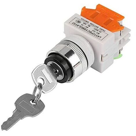 Interruptor giratorio de llave de 2 posiciones KZQ con interruptor de bloqueo de 2 llaves para circuito abierto y cerrado de 220 V (1/5)