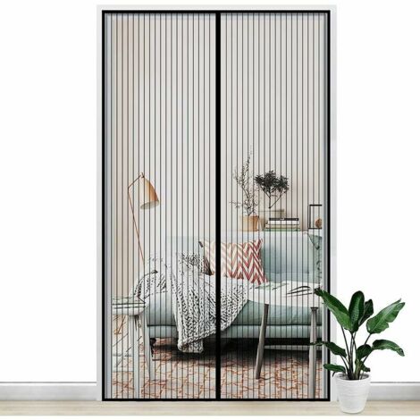 Mosquitera Magnética para Puerta 120x210CM - Cortina de Malla Anti-Mosquitos y Anti-Moscas con Cierre Automático mediante Imanes y Tira de Velcro - Instalación Sin Taladrar para Puerta Ventana. (1/5)
