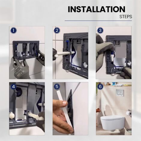 Piastra Attuatore Doppio Scarico Per Geberit 115.770.21.5 - Cromo Lucido, Per WC Sospeso - 3