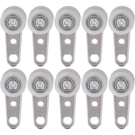Pack de 10 rodillos para puertas de patio o puertas correderas - metal y plástico - 4,5 x 1,9 cm (1/4)