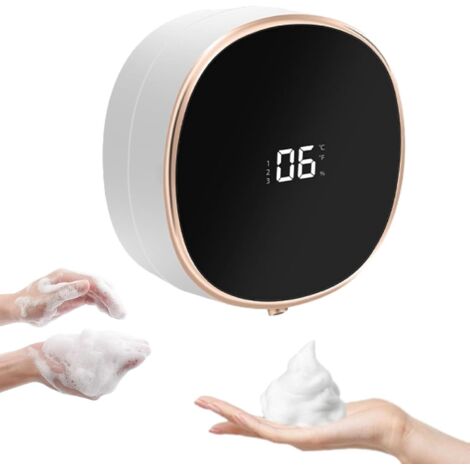 Dispensador automático de jabón espumoso, sin contacto, de pared, con inducción infrarroja, capacidad de 280 ml (blanco) (1/4)