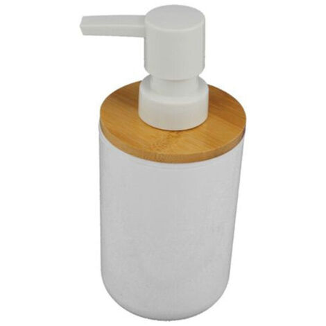 Vtizikl Dispenser Porta Sapone Liquido Bianco Legno Per Ricambio Accessori Bagno 69477 - (1/2)