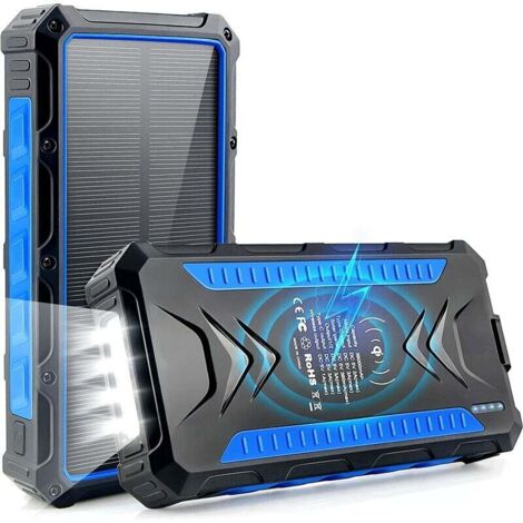 36000mAh Solar Power Bank Qi chargeur solaire sans fil 2 ports USB et 1 type-c charge rapide étanche IP66 chargeur de téléphone portable de secours pour le camping