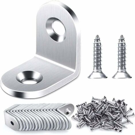 20 PCS 20x20mm Angle Droit Support, Fixation Équerre Inox 90 Degrés Support De Coin, support d'angle en forme de L Livré Avec Vis