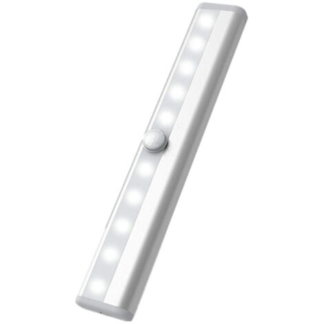10LED corps humain intelligent infrarouge capteur lumière chambre armoire lumière armoire lumière batterie veilleuse 1B batterie blanc 1.8WW (1/5)