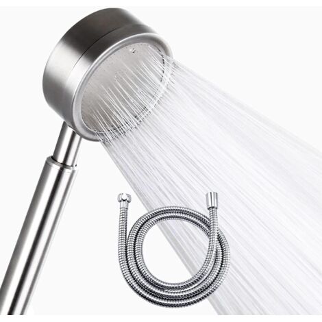 NORCKS Alcachofa de Ducha de Alta presión con Manguera de Ducha de 1,5 m,Telefono Ducha de Mano Ahorro de Agua,Acero Inoxidable Cabezal de Ducha de Mano (1/5)