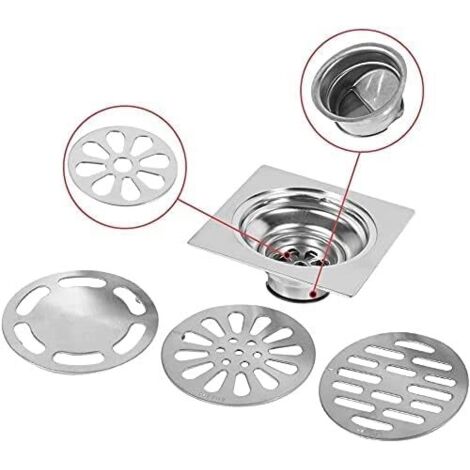 CSPARKV Siphon de Sol Carré, Drain de Sol en Acier Inoxydable Anti