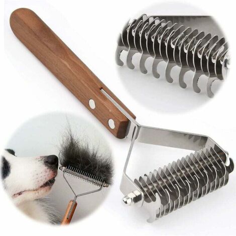 Brosse Chiens et Chats,Peigne de Toilettage pour Animaux Domestiques Râteau de Démêlage Réduit Considérablement la Perte de Poils