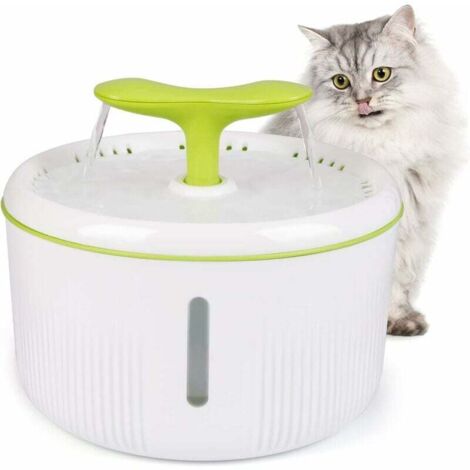 Fontaine à Eau pour Chat, 2L Distributeur Eau pour Chat, Fontaine Chat Automatique avec Lumière LED, Fenêtre de Niveau d'eau et Filtre à Charbon Actif, Ultra Silencieuse (1/5)