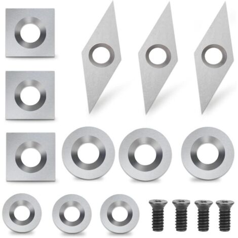 Vtizikl Plaquettes de Coupe en Carbure 12 pièces Outils Tournage Bois Inserts en Carbure Gouges Tournage Bois (1/4)