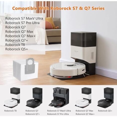 Roborock S8 Pro Ultra Sacs à Poussière SOBEAU Pour Roborock - Lot De 14 - Compatible S8 /S7 MaxV Ultra/Q7 Max Entretien Aspirateur Connecté