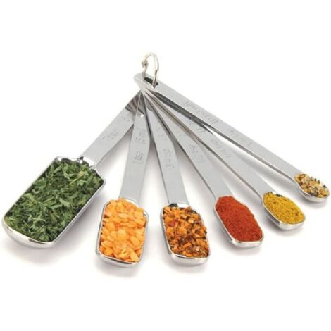 Vtizikl Cuillères doseuses robustes en acier inoxydable pour aliments secs ou liquides, compatibles avec les pots à épices, lot de 6 (1/4)