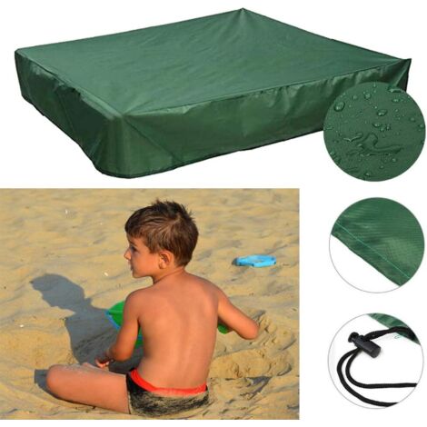 Couverture Bac à Sable 120x120 Cm - Bâche Protection Étanche Avec Cordon Serrage