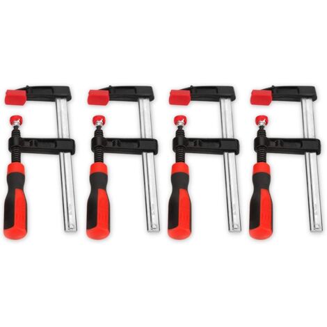 Vtizikl Pinces à tige 4 pièces, pinces à sertir forgées en forme de F pour le travail du bois et les barres d'armature (1/5)