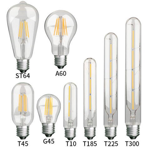 Vtizikl 8pcs E27 led ampoule filament transparent rétro mariage nostalgique restaurant bar (1/4)