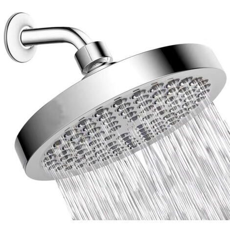 Vtizikl Pommeau de douche rond haute pression de 15,2 cm, pommeau de douche réglable, pommeau de douche rond en chrome poli, remplacement du pommeau de douche pluie, haute pression (1/5)