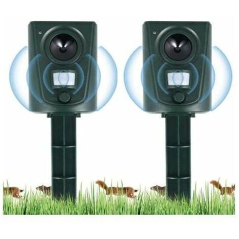 Vtizikl 2023 2X Répulsif Chat Jardin à Ultrasons, Répulsif Chats avec Piquet au Sol Prévenir Les Chiens et Les Chats, Les Oiseaux, pour Jardins, Champs, Pépinières, Etanche (1/4)