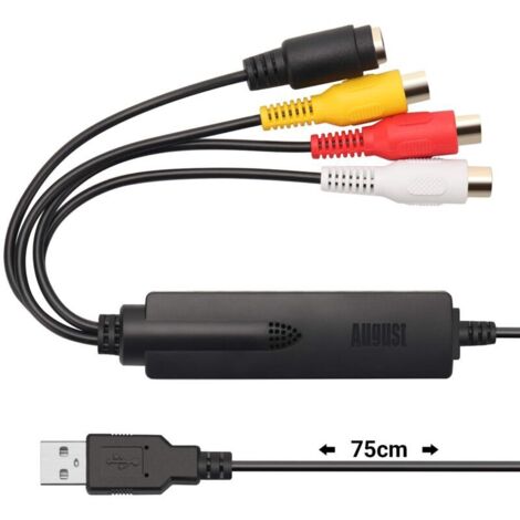 Vtizikl USB Convertisseur audio-vidéo numérique vers analogique – Logiciel permettant la conversion à partir de magnétoscopes et de caméscopes