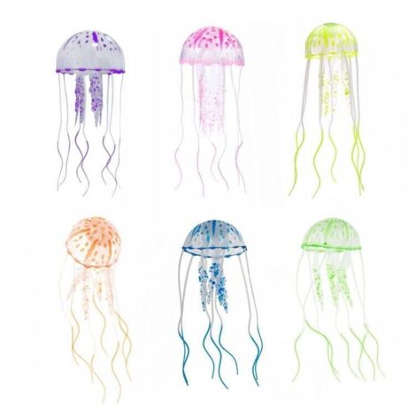 Vtizikl Ornements de méduses artificielles en silicone  pour aquariums (1/4)