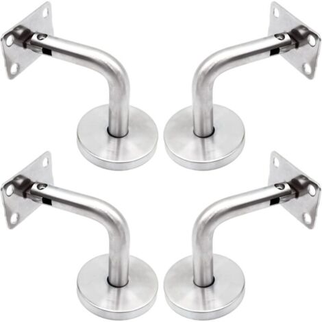Vtizikl Supports de main courante muraux , support d'escalier en acier inoxydable poli avec base de recouvrement, support mural, garde-corps intérieur, garde-corps de grenier, support de couloir, lot  (1/4)