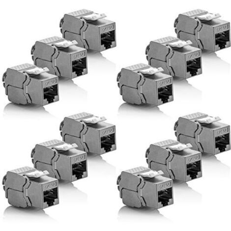 kwmobile 12x Keystone Modul für CAT 6A Kabel - 10 Gbit/s geschirmt kwmobile 12x Keystone Modul für CAT 6A Kabel - 10 Gbit/s geschirmt