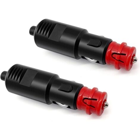 Vtizikl Lot de 2 prises allume-cigare 12V/24V, fiche universelle avec fusible 8A, compatible voiture, camion, bateau, moto (1/4)