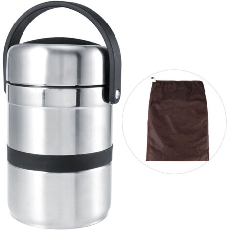 Vtizikl Boîte à déjeuner isotherme en acier inoxydable 1,8 l, boîte à déjeuner isotherme multicouche, boîte à déjeuner, boîte à, boîte à lunch pour chauffe-aliments (1/4)