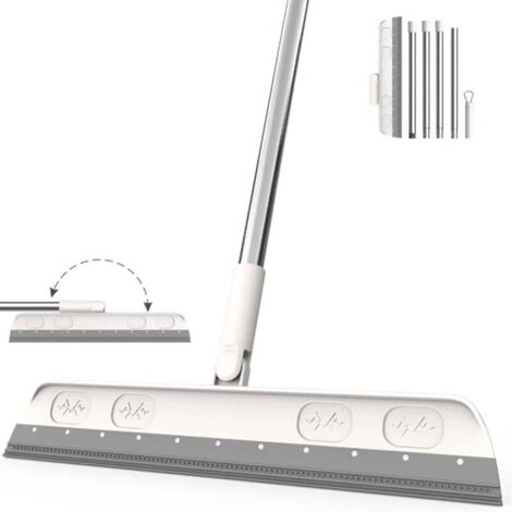 Vtizikl Raclette de sol, 120 cm, raclette de douche, manche long, raclette de fenêtre avec manche, raclette à eau (gris) (1/4)